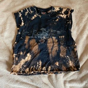 Slightly cropped Harley Davidson tee shirt